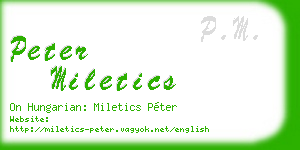 peter miletics business card